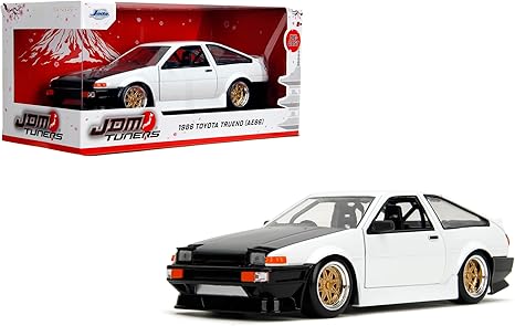 Jada Toys JDM Tuners 1:24 Scale Die-Cast 1986(AE86) Toyota Trueno, Opening Doors, Detailed Interior, Rubber